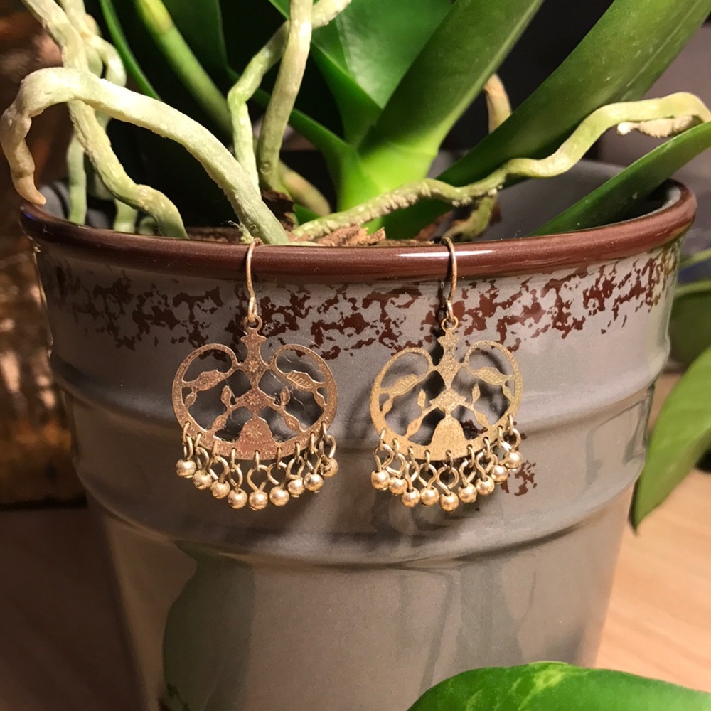 Vintage silver dangle drop earrings